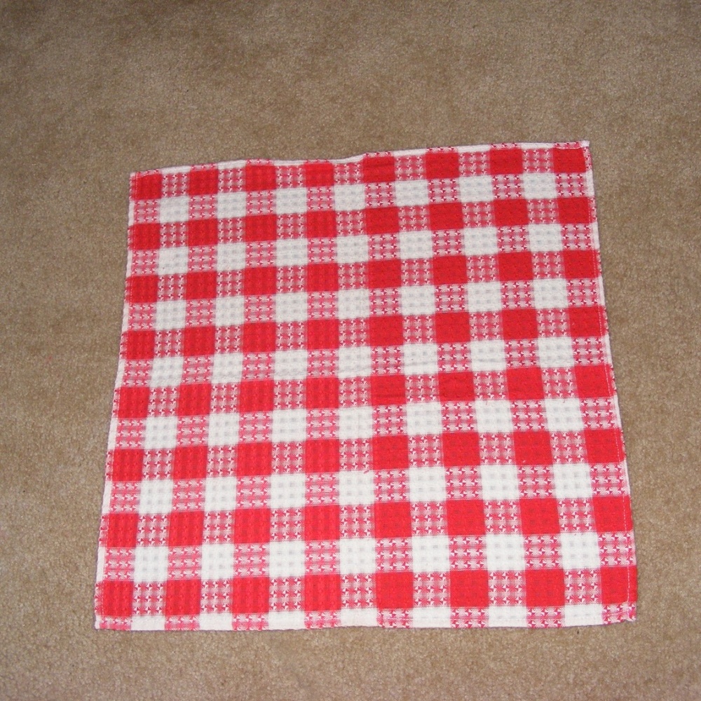 Lillian Vernon Gingham Plaid Picnic Cloth Napkins Set of 6 vintage